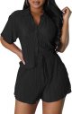 Long Sleeve Button Blouse Top Wide Leg Loose Streetwear Loungewear